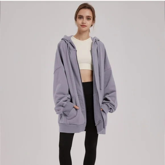 NAP Oversized Zip Up Lavendar 🪻Hoodie XL - Picture 2 of 9
